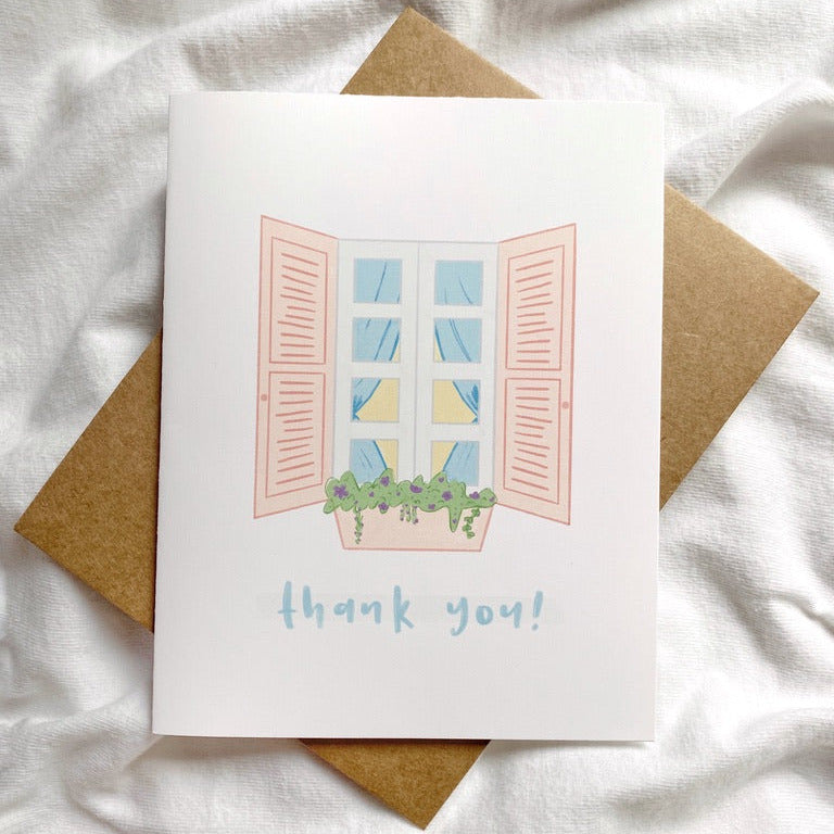 Thank You Window Flowers Card