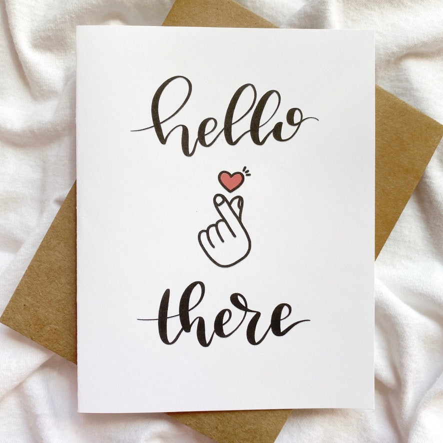 Hello Finger Heart Card