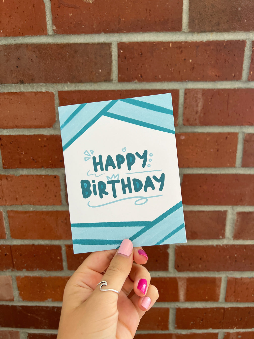 Cute Turquoise Birthday Card