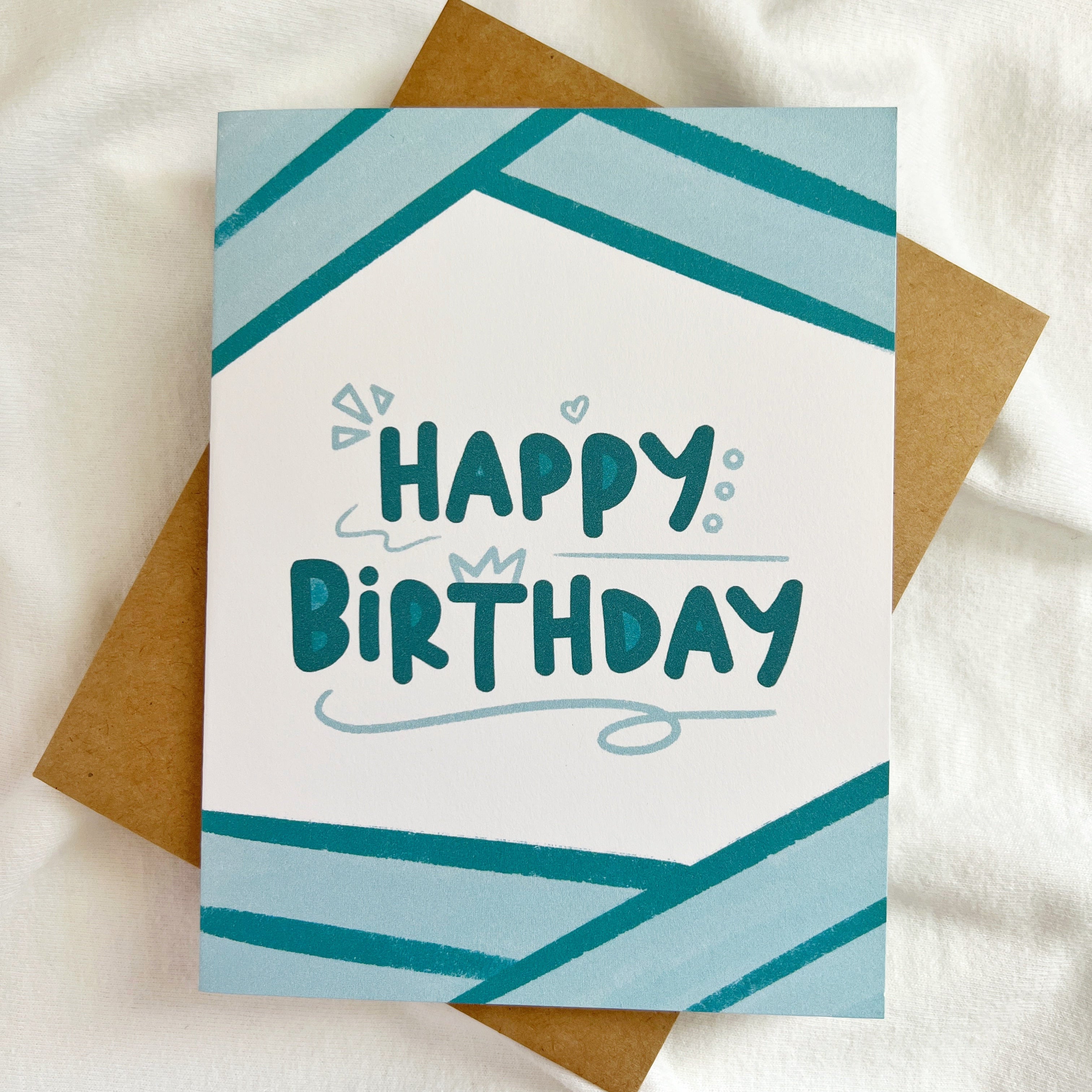 Cute Turquoise Birthday Card