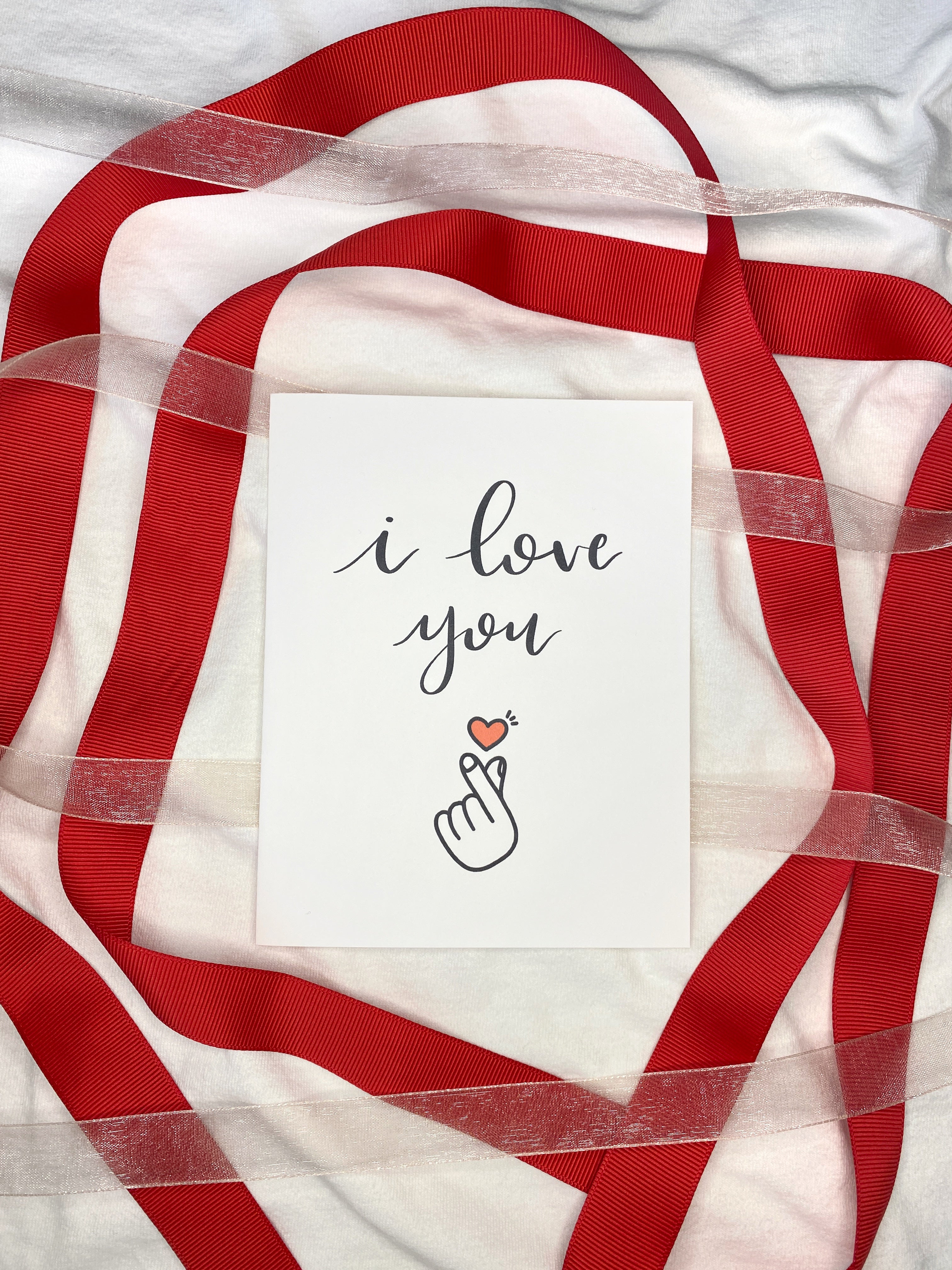 I Love You Finger Heart Card