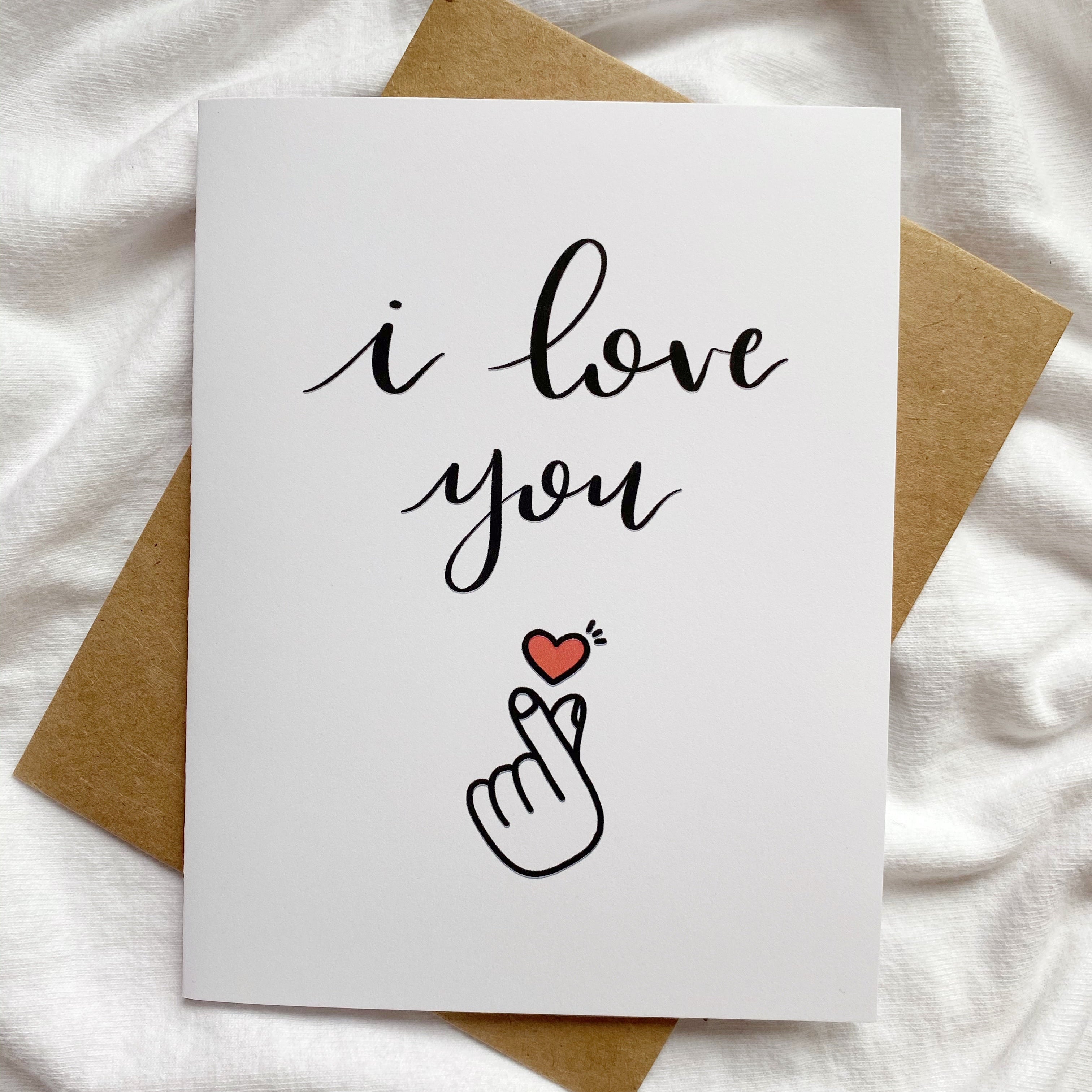 I Love You Finger Heart Card